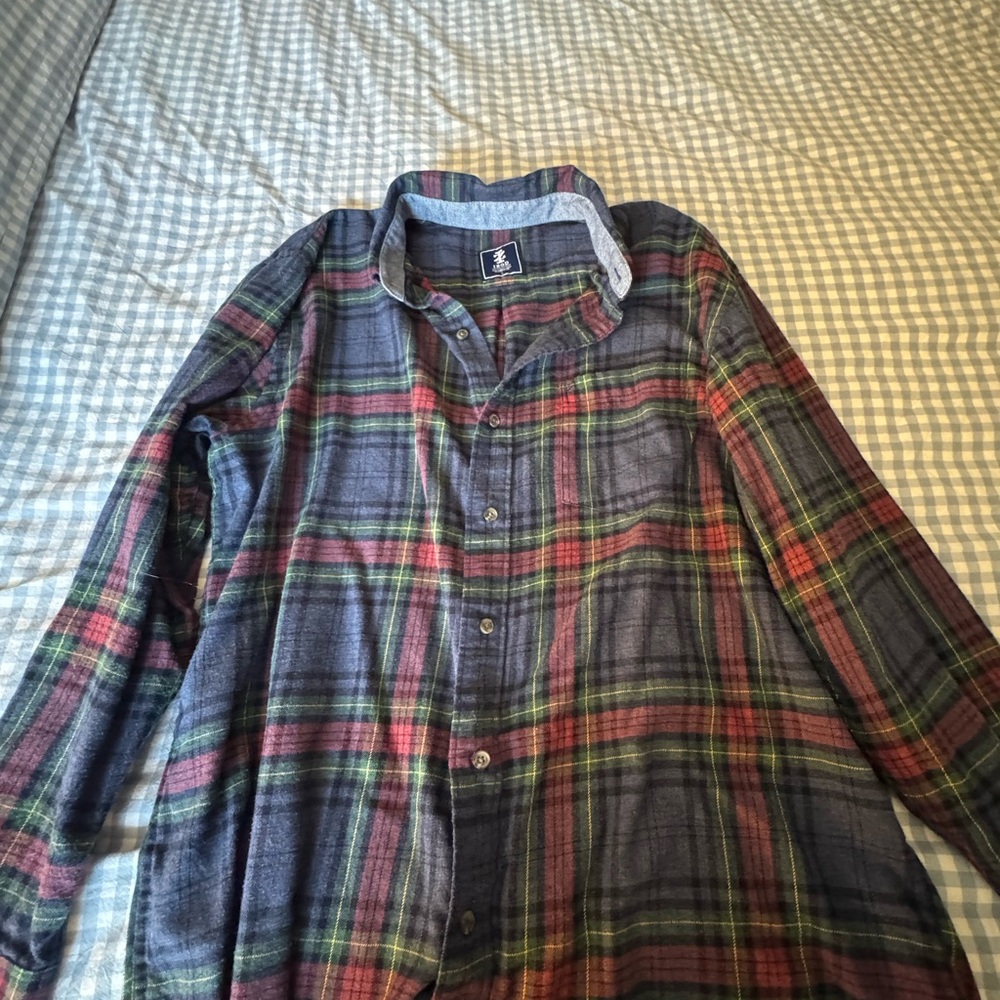 Izod Men's Plaid Casual Button Down Shirt - Red, Green, Blue